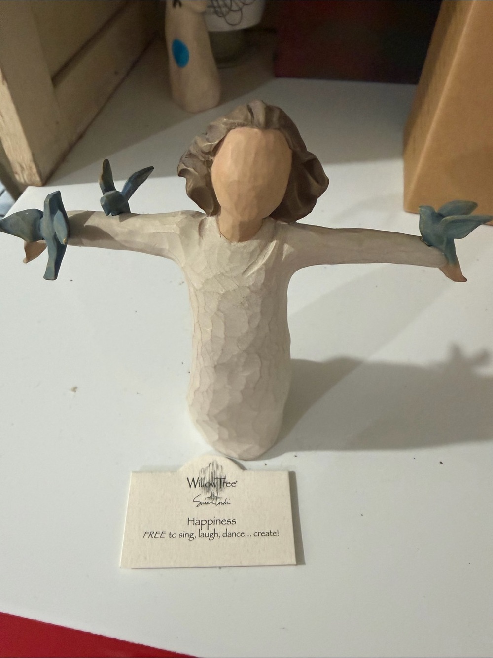 Willow Tree Happiness Figurine in Cream and Blue
